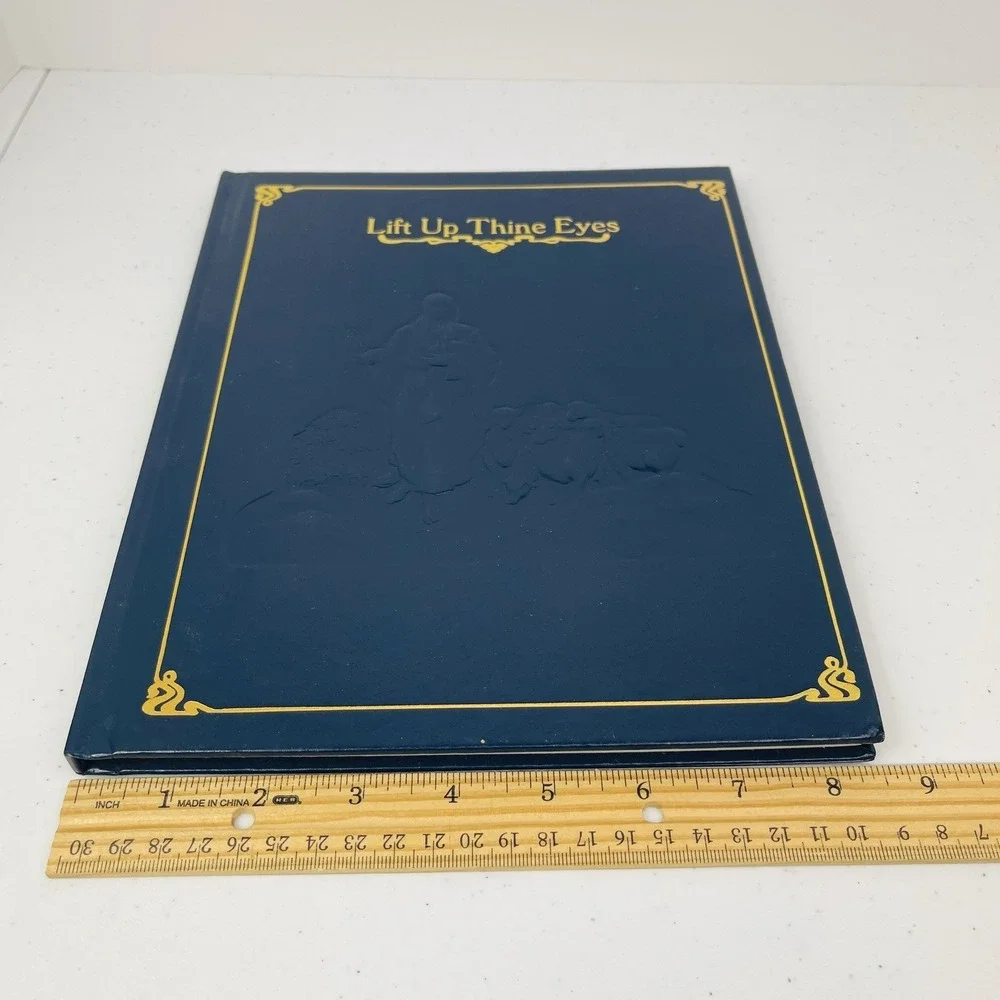 Lift Up Thine Eyes Vintage Memory Funeral Book Inspirational Bible Masterpieces